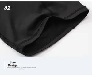 Detail of high-waisted yoga shorts featuring double-needle stitching and elastic fabric