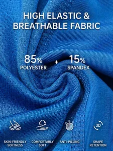 Tissu de sport haute performance bleu en 85% polyester et 15% élasthanne avec texture mesh