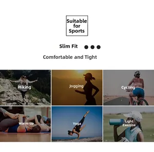 Collage di pantaloni da yoga a vita alta in attività come escursionismo, jogging e bici