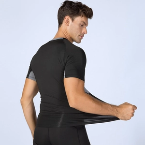 Mens PRO athletic compression shirt with high elasticity and quick-dry breathable fabric