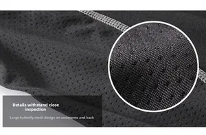 Detail of breathable butterfly mesh fabric on underarm and back of sports t-shirt