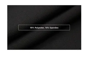 Makroaufnahme von schwarzem Funktionsstoff aus 90% Polyester und 10% Elasthan für Sportbekleidung