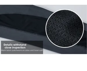 Detail of men's compression pants featuring breathable mesh panels for better airflow
