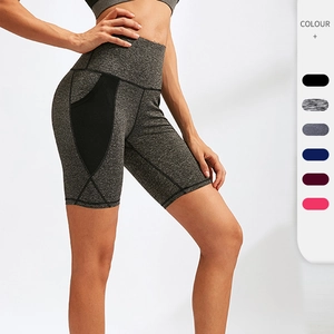 Pantaloncini da Yoga a Vita Alta da Donna Tasche in Rete Asciugatura Rapida Alta Elasticità Sport Bottom Palestra Corsa Ciclismo per Fitness