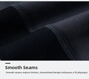 Close-up of flatlock seams and breathable mesh fabric on men's sports compression pants