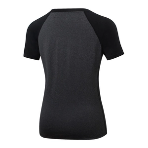 Women's tight yoga short sleeve T-shirt with raglan sleeves and quick-dry fabric back view
