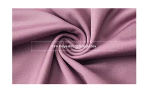 Detail of high-stretch purple fabric made of 85% polyester and 15% spandex material