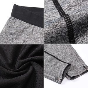 Men's reflective running tights with ankle zippers and high-elastic compression fabric