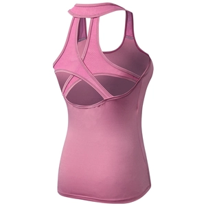 Canotta yoga da donna rosa brillante con spalline incrociate sulla schiena e taglio slim