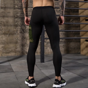 Herren Fitness-Kompressionshose mit Tarnmuster-Tasche für Laufen und Sporttraining