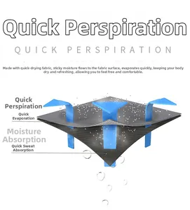 Technical diagram showing quick perspiration and moisture wicking fabric for sports skirts