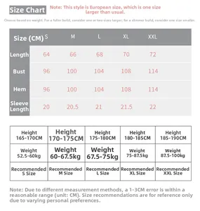 Tableau des tailles détaillé pour t-shirt de sport homme avec mesures du S au XXL