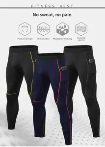 Vue détaillée du legging de compression avec poches latérales et coutures plates