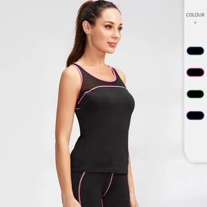 Women Sports Tank Top Breathable Quick Dry Mesh Patchwork Racerback Yoga Fitness Gym Running Top
