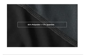 Close-up of 85% Polyester 15% Spandex fabric with flatlock stitching on men's sport pants