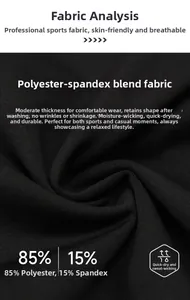 Close-up of 85% polyester and 15% spandex quick-dry fabric detail for men's fitness pants