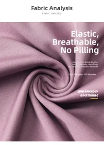 Dettaglio del tessuto yoga viola in 85% poliestere e 15% elastan, texture traspirante