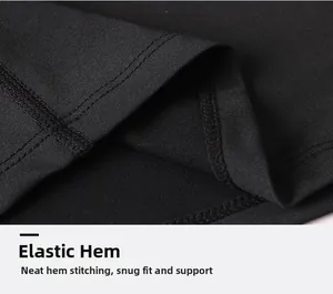 Détail de l'ourlet élastique avec coutures plates sur le haut de compression homme