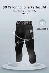 Close-up of men's quick-dry compression shorts featuring 3D tailoring and phone pocket