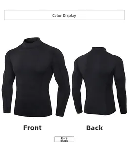 Détail des vues avant et arrière du haut de compression noir avec coutures ergonomiques
