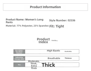Composition détaillée du tissu et caractéristiques des pantalons de yoga