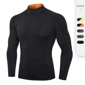 T-Shirt de Compression à Manches Longues pour Hommes Haute Élasticité Séchage Rapide Haut de Course et Fitness