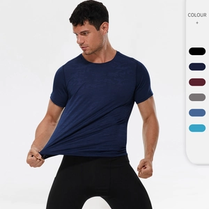 Men's Quick Dry Sport T-Shirt Camouflage Polyester Spandex Printed Breathable Stretch Top For Gym Running Training Fitness