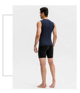 Close-up back view of professional high-elastic compression sports vest for men