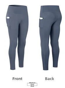 Vues avant et arrière du legging de yoga taille haute avec poches latérales pour téléphone