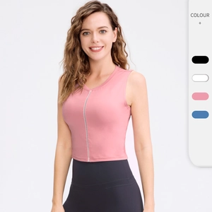 Damen Slim Fit Sport Tank Top Schnelltrocknend Atmungsaktiv Yoga Weste Zum Laufen Fitness Rundhalsausschnitt Ärmelloses Sportoberteil
