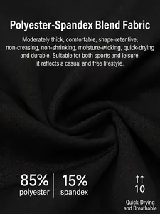 Men's quick-dry compression capris in black breathable 85% polyester stretch fabric