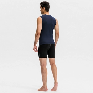 Men's high-elastic compression tank top and shorts set for gym training and running