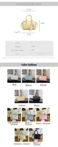 Detailed size specifications and lychee texture PU leather boston bag color options
