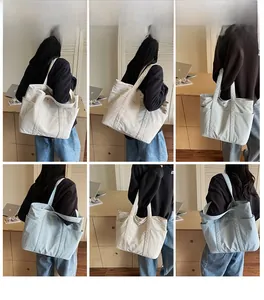 Detailed views of the large canvas tote bag with side pockets and KFR logo in various angles