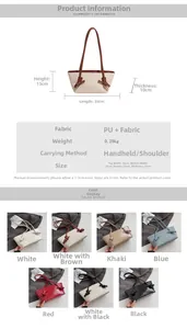 Spécifications de taille détaillées et options multicolores pour le grand cabas en similicuir