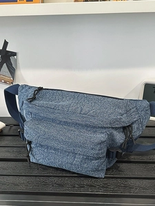 Fashion Men's Denim Chest Bag Lightweight Casual Sporty Shoulder Crossbody Bag Trend Cycling Waist Pack Adjustable Bag