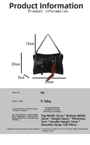 Detailed size specifications for the vintage crossbody saddle bag with PU material