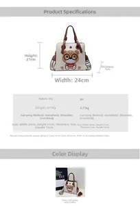 Detailed size specifications for the tote bag with dimensions and fabric information