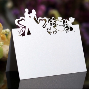 Laser Cut Butterfly Wedding Place Cards Pearlescent Paper Hollow Table Name Cards For Party Banquet Decoration 3D Folding Design
