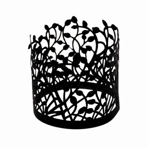 Involucri per Candele in Carta Perla Artificialta Taglio Laser Motivo a Foglia Traforato Coperture per Candele LED Per Matrimonio