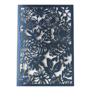 Invitations de Mariage Florales Découpées au Laser Avec Enveloppes et Feuilles Intérieures Papier Perlé Élégant Couvertures de Cartes d'Invitation Rose Creuse pour Mariage Banquet Fête de Fiançailles Anniversaire
