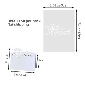 Vue détaillée du marque-place découpé au laser avec motif d'oiseau et dimensions 9x12cm