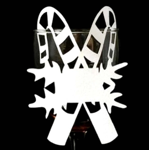 Christmas Wine Glass Place Cards Laser Cut Snowflake Candy Cane Artificial Pearl Paper Table Name Cards For Wedding Party Decoration