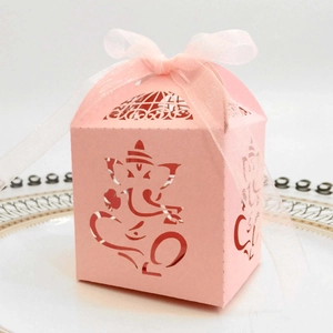 Laser Cut Elephant Ganesha Candy Box Wedding Party Favor Box Hollow Paper Chocolate Packaging Box With Ribbon Gift Supplies
