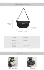 Detail view of large nylon saddle bag dimensions and quilted texture specification
