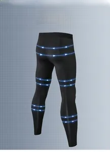Macro detail of ergonomic compression fit and 3D tailoring on men's sports tights