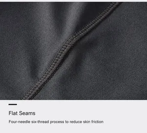 Detalle de las costuras planas de cuatro agujas y seis hilos en pantalones cortos