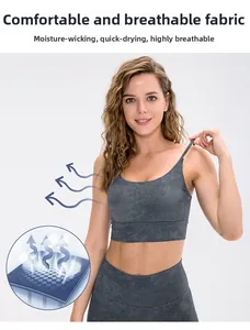 Détail du tissu du soutien-gorge de sport à motif marbre avec texture respirante et séchage