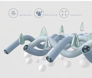 Makro-3D-Darstellung der atmungsaktiven, feuchtigkeitsleitenden und elastischen Stoffstruktur