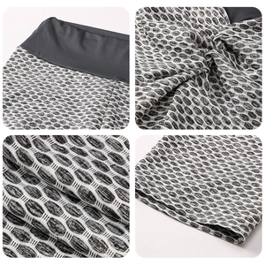 High waist peach lift yoga shorts with honeycomb texture and compression waistband